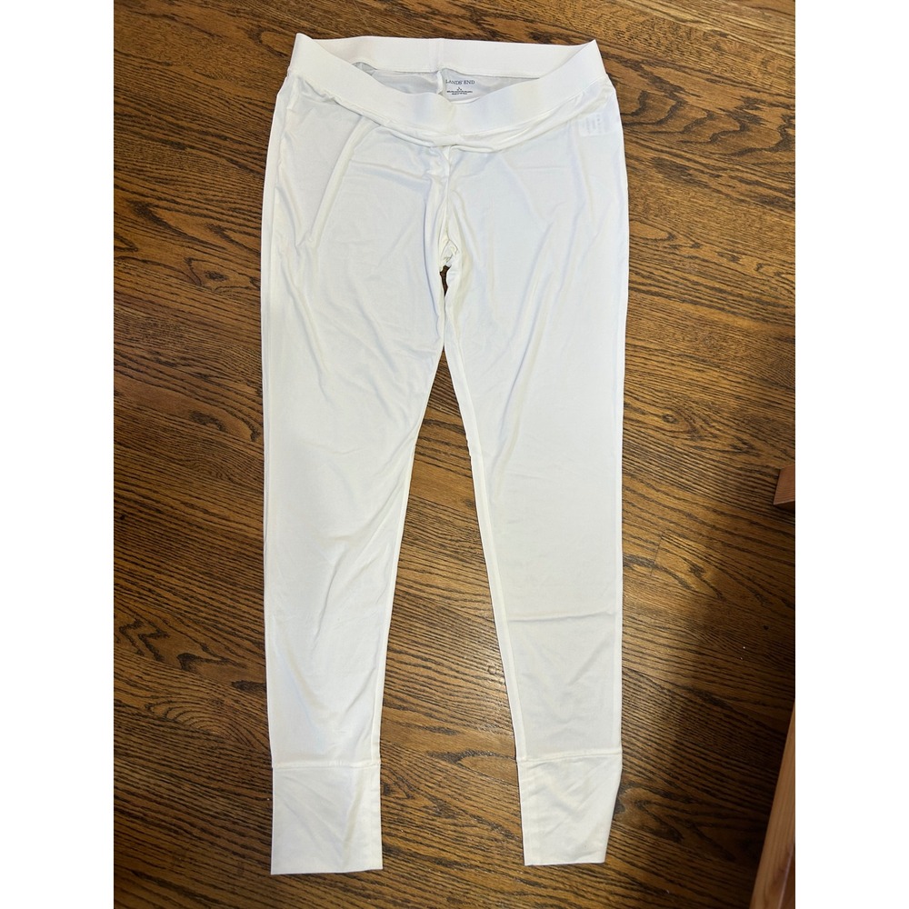 Lands End Womens White Thermal Long Underwear Base Layer  L 14-16 Outdoors Gorp